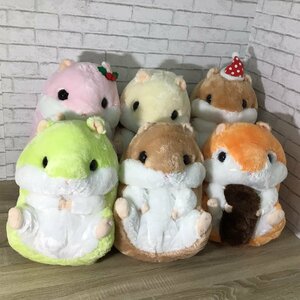 2824【まとめ売り】ころはむコロンのクリスマス コロンとりすちゃん ぬいぐるみ BIG 全3種×2 約40ｃｍ 6体セット コロン ももちゃん ぷり