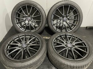 タイヤ走行短め【TRAZANO 225/45ZR19】夏タイヤ【Weds VELVA SPORT 19インチ 7.5J5HPCD114.3+48】22年製 C-HR ヴェゼル アテンザ等(MTF707)