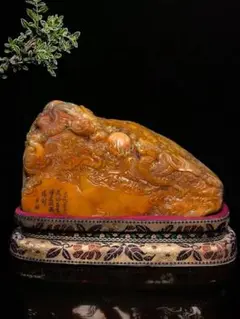 中国古美術·極品寿山石·重い印・天然石・田黄石彫り・稀少品・文房具・賞物 ・置物