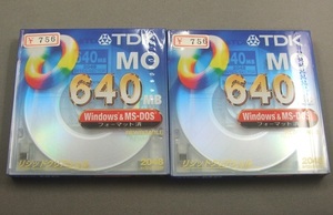 ◆ 未開封品 ■ TDK ★ MO ディスク ◆ 640MB 2枚 ◆ Windows ＆ MS-DOS フォーマット済 ◆