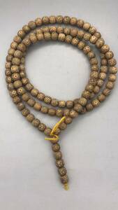 【吉】仏教聖品 星月菩提細工彫 数珠 極珍 極美k661
