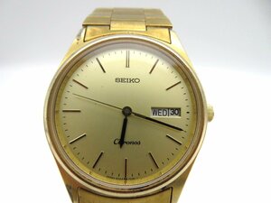 1円◆稼働◆ セイコー クロノス ゴールド クオーツ ユニセックス 腕時計 M97308