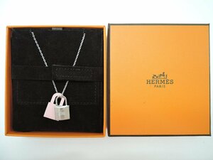 【未使用】Hermes エルメス オーケリー ネックレス カデナ ローズサクラ シルバー金具 BOX付 BRB・バッグ・財布