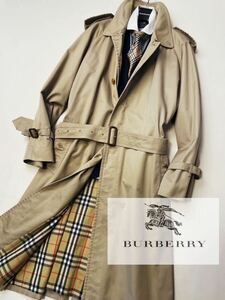 L9【撥水!!高級ギャバジンコットン】定価18万 美品●BURBERRY●イギリス製●リッチを加速する●トレンチコート バーバリーコート メンズ　