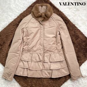 【美品】VALENTINO ヴァレンティノ ミンクファー フリル ダウンジャケット 6 現行