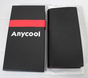 16 00609 ☆ 栃木レザー 長財布 薄い 本革 YKKファスナー 小銭入れ コンパクト 高級 男女兼用 ANYCOOL 【アウトレット品】