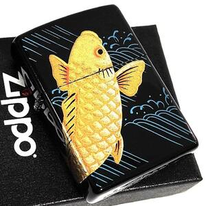 ZIPPO ライター 一点物 レア ジッポ 和柄 本金蒔絵 昇鯉 漆塗り ブラック おしゃれ 日本 黒金 珍しい 廃盤 かっこいい