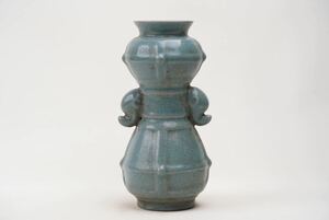 【萬古】中国古美術 宋 汝窯 青磁 花瓶 花器 花入 茶道具 古美術 古玩 骨董品 唐物 時代物 当時物 置物