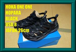 ★HOKAONEONE HOKA ONE ONE ホカオネオネ HOPARA ホプラ 黒 スポーツサンダル 26.0cm 中古★サロモン KEEN キーン TEVA CHACO サンダル 