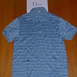 Dior Homme ディオールオム アイコン 蜂 bee マーク ボーダー 加工 半袖 ポロシャツ ディオール メンズ CELINE 半袖シャツ イタリア製