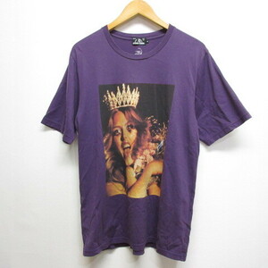 未使用品 ヒステリックグラマー HYSTERIC GLAMOUR COURTNEY LOVE 半袖 Tシャツ ガール フォト プリント M 紫 コートニーラブ 02191CT03