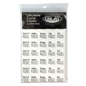 オルカス ウクレレ用 ケアクロス コード表をプリント ORCAS CLOTH-OUC UKULELE CORD CLOTH WHT ウクレレコードクロス