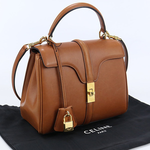 中古セリーヌCELINE 16セーズ スモール バッグ　レザー 188003BF.9.03TN ブラウン系　ランク：AB us-2