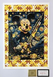 DEATH NYC アートポスター 世界限定100枚 ミッキーマウス Mickey ディズマランド ゴッホ 星月夜 ヴィトン Disney VUITTON 現代アート 