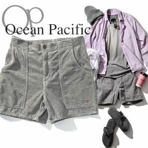 【OCEAN PACIFIC】Safari掲載◎!!OP オーシャンパシフィック 刺繍ロゴ 太畝 サマーコーデュロイショーツ 短丈 ショートパンツ 日本製