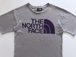 ノースフェイス パープルレーベル THE NORTH FACE PURPLE LABEL ビッグロゴ Tシャツ 半袖 メンズ M グレー パープル