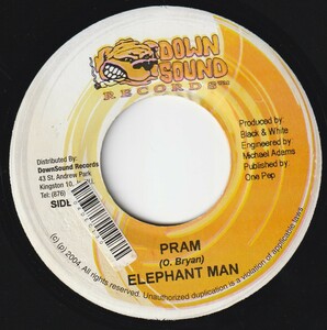 JA盤7"EP★Elephant Man★Pram～Babylon Rivers替歌★カリプソRiddim～Corn Piece★2004年★Down Sound★超音波洗浄済★試聴可能