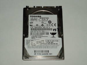 中古2.5SATA HDD　TOSHIBA MK8037GSX 80GB　No153