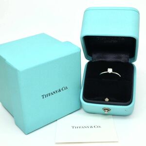 TIFFANY&Co.(ティファニー）◆Pt950 天然ダイヤモンドリング◆M 約2.4g 約9号 0.24ct diamond ring指輪 EB4/EB4