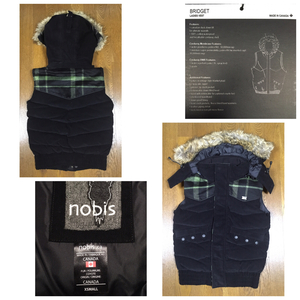 新品「nobis」”BRIDGET” ダウンベスト Black SIZE:XS カナダ製 DUORAN構造 老舗企業発ダウン使用