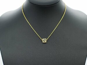 ■【YS-1】 ジバンシイ GIVENCHY ネックレス ■ ラインストーン Gモチーフ GP ゴールド系 トップ約1cmｘ1.3cm 【同梱可能商品】■C