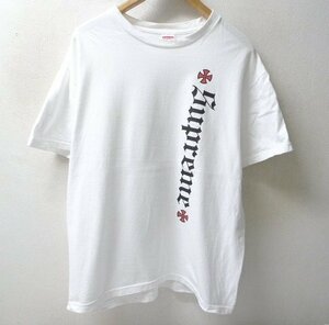 ◆Supreme シュプリーム 17FW インディペンデント Independent Old English Tee ロゴプリント Tシャツ 白 サイズM