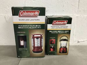 c0520-01★おそらく未使用/ Coleman / コールマン / フロストグローブLEDランタン/ QUAD LEDランタン/ キャンプ用品 /2点セット