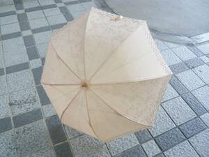 ミラショーン 《mila schon》　スライド式晴雨兼用傘（サーモン系／地模様）
