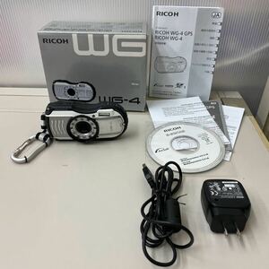 HK☆ 動作確認済み RICOH デジタルカメラ WG-4 シルバー 箱付き 説明書付き 充電器付き リコー コンパクトデジタルカメラ 
