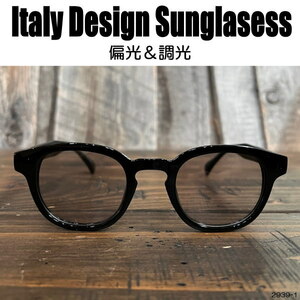 偏光・調光 サングラス 黒縁メガネ 伊達めがね Italy Design ウェリントン イタリーデザイン ユニセックス 2939-1-