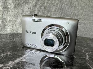 【1円スタート】Nikon COOLPIX A-100 シルバー コンパクトデジタルカメラ 