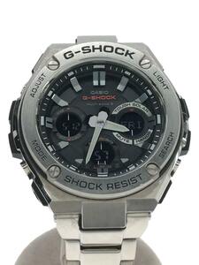 CASIO◆ソーラー腕時計・G-SHOCK/デジアナ/ステンレス/SLV/SLV