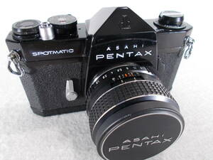 フィルムカメラ 整備済 完動品　Pentax SP + レンズ f1.8　55mm A814