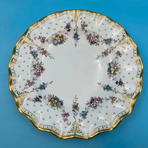 【A9739P004】ROYAL CROWN DERBY ロイヤルクラウンダービー Royal Antoinette ロイヤルアントワネット 26cm プレート 大皿 インテリア 食器