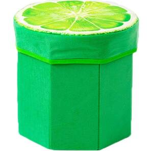 ボックススツール 折り畳み式 簡単組み立て 子供部屋収納 果物椅子 おもちゃ収納ボックス レモン柄