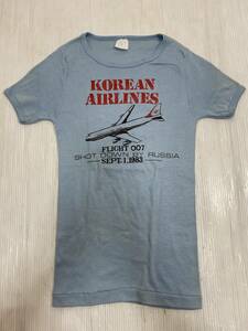 1983s 大韓航空Tシャツ KOREAN AIRLINES アメリカ買い付けビンテージ古着　エアライングッズ　航空物　コレクション