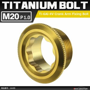 M20×8mm P1.0 64チタン合金 クランクアーム 固定ボルト 取り付けボルト ゴールドカラー 自転車/ロードバイク 1個 JA499
