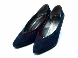 Christian Dior クリスチャンディオール ヴィンテージ ミドルヒール パンプス size5.5（22.5ｃｍくらい）/紺 ◇■ ☆ dka6 レディース