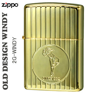 zippo(ジッポーライター)OLD DESSIGN オールドデザイン ウィンディ ガール 金メッキ シンプル2G-WINDY 【ネコポス対応】