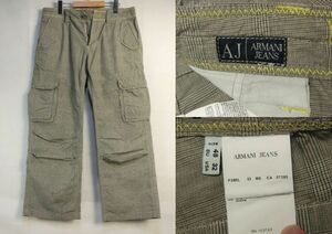 ARMANI JEANS アルマーニジーンズ チェックカーゴパンツ W32/E147