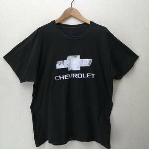★Hanes製★CHEVROLET シボレー ボウタイ ビッグロゴ Tシャツ L BLACK