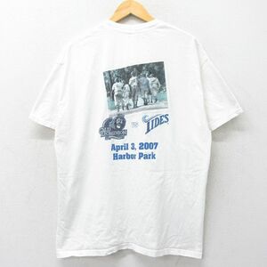 XL/古着 ヘインズ 半袖 ビンテージ Tシャツ メンズ 00s 野球 ベースボール 大きいサイズ クルーネック 白 ホワイト 24mar18 中古