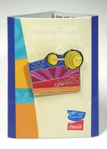 コカ・コーラ 「 2004 アテネオリンピック 」 ピンバッジ コレクション 重量挙げ ピンズ メモリアルピンズ アテネ オリンピック バッジ