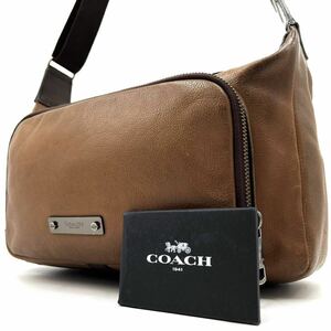 1円《 希少品・良品 》COACH コーチ クロスボディ ショルダーバッグ メンズ オールレザー ブラウン ビジネス 斜め掛け ヴィンテージ 90