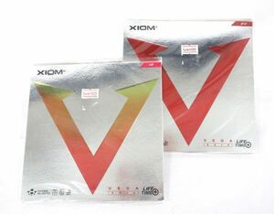 送料185円■ba309■▼XIOM 卓球用裏ラバー ヴェガアジア 赤 2種 2点【シンオク】【クリックポスト発送】