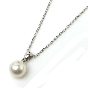 MIKIMOTO ミキモト K18WG ホワイトゴールド ネックレス パール約8.2mm 3.1g 40cm レディース 中古 美品