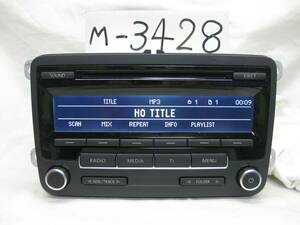 M-3428　VolksWagen　フォルクスワーゲン　ゴルフ　VW-1K0 035 183 B　MP3　CDデッキ　純正オーディオ　補償付き