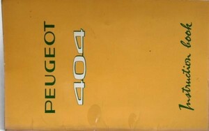 PEGEOT 404 1965 OWNERS MANUAL