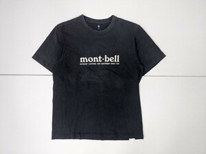 6．mont-bell モンベル 両面デザイン フェードブラック 半袖Ｔシャツ メンズＳ 黒系オフホワイト系アウトドア x401