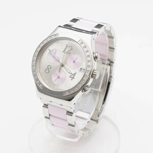◇511531 SWATCH スウォッチ クロノグラフデイトQZ クォーツ腕時計 サイズ40mm レディース シルバー ピンク